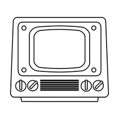 vintage television icon over white background. vector illustration