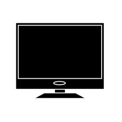 silhouette of modern television icon over white background. vector illustration
