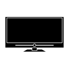 silhouette of modern television icon over white background. vector illustration