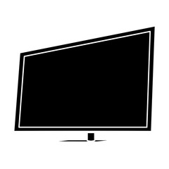 silhouette of modern television icon over white background. vector illustration