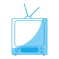 Retro television with antenna icon over white background. vector illustration