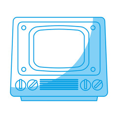 vintage television icon over white background. vector illustration
