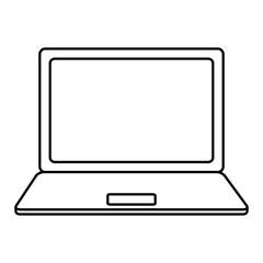 laptop computer icon over white background. vector illustration