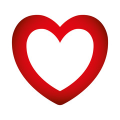 red heart icon over white background. vector illustration