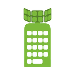 Green building tower icon vector illustration graphic design