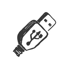 USB connection technology icon vector illustration graphic design