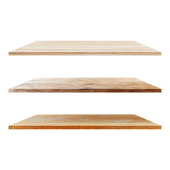 3 Wood Shelves Table isolated on white background