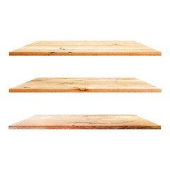 3 Wood Shelves Table isolated on white background