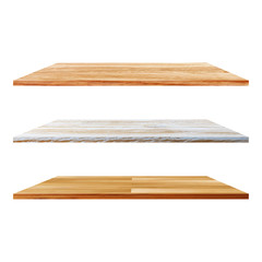 3 Wood Shelves Table isolated on white background