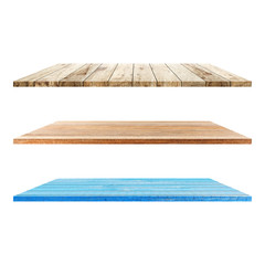 3 Wood Shelves Table isolated on white background