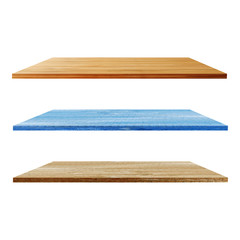 3 Wood Shelves Table isolated on white background