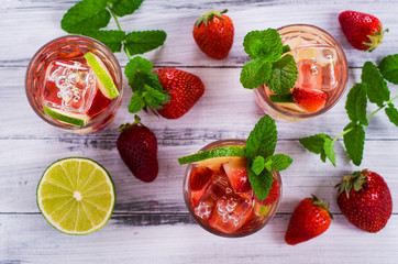 Cold strawberry drink