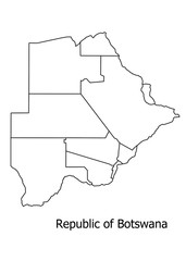 Republic of botswana border on a white background circuit