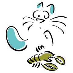 Cat and lobster