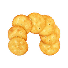 butter sugar biscuit isolated on white