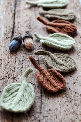 knitted winter leaf