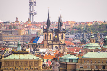 Fototapeta na wymiar Древние здания города Прага, Чехия