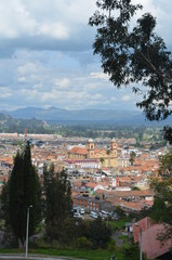 Fototapeta na wymiar Panoramic view of the town of Zipaquira, in the Cundinamarca department of central Colombia