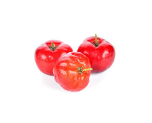 Acerola fruit isolated on white.