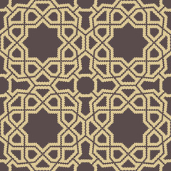 Seamless golden ornament. Modern geometric pattern with repeating elements