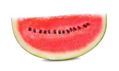 Slice of watermelon on white background