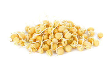 snow pea sprouts isolated on white background
