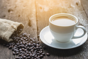 coffee on wood table
