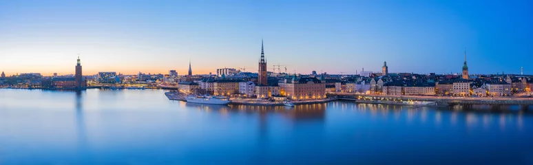 Fotobehang Stockholm Panoramamening van de horizon van Stockholm in de stad van Stockholm, Sweden