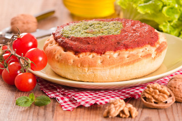 Calzone with walnuts and endive.