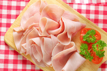 Thinly sliced ham