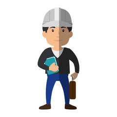 Worker man cartoon icon vector illustration graphic design