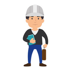 Worker man cartoon icon vector illustration graphic design