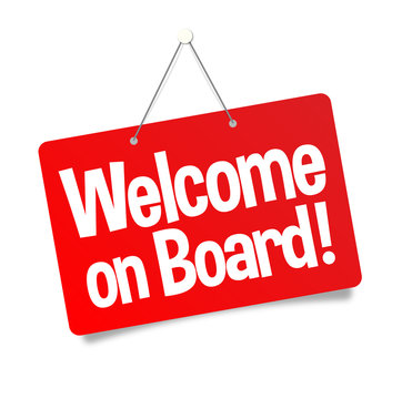 Welcome on board ! - hanging door sign