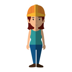 Woman worker cartoon icon vector illustration graphic design