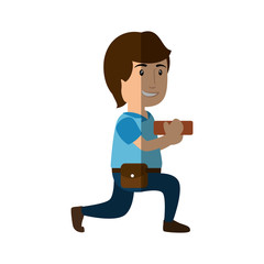 Worker man cartoon icon vector illustration graphic design