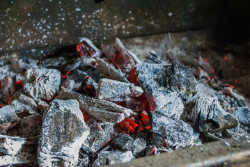 bbq charcoal burning