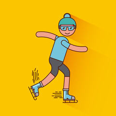 ice skating sports or exercise imagevector illustration design 