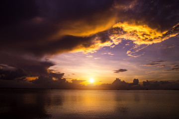Sunset sky and the lake, thailand.
