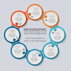 Vector infographic template for diagram, graph, presentation, chart, business concept with 8 options.