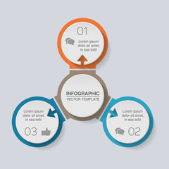 Vector infographic template for diagram, graph, presentation, chart, business concept with 3 options.