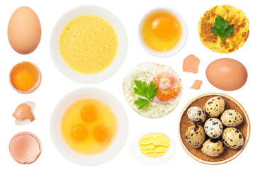 Eggs Set Isolated on White Background