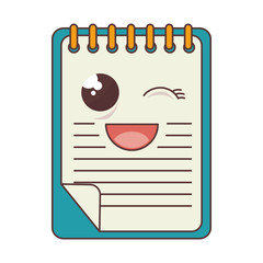 notebook school comic character vector illustration design