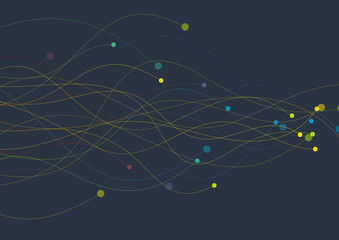 Colorful wavy lines circuit board design