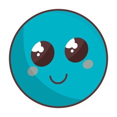 cute face emoticon kawaii character vector illustration design