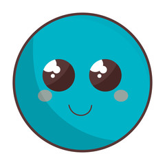 cute face emoticon kawaii character vector illustration design