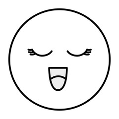 cute face emoticon kawaii character vector illustration design