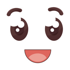 face emoticon kawaii style vector illustration design