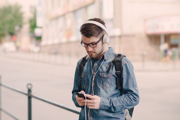 guy with headphones