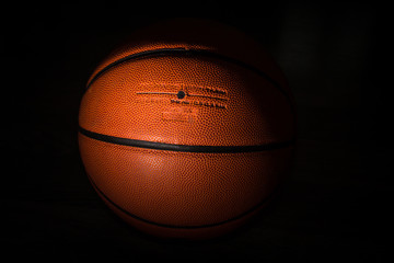 Basketball on black background