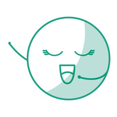 cute face emoticon kawaii character vector illustration design